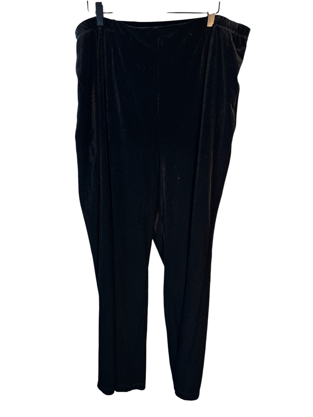 Chico's Travelers Velvet Pants 4R XXL Pull On Wide Leg Stretch Formal Black